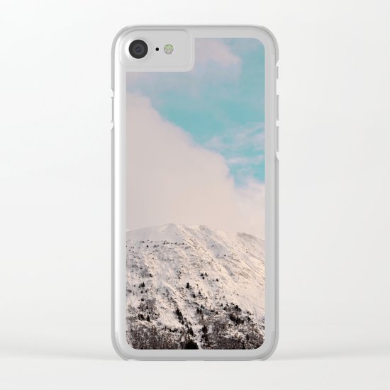 Black, White & Turquoise Winter Clear iPhone Case