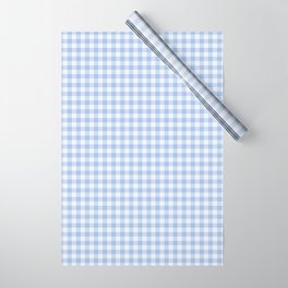 Gingham Plaid Pattern - Natural Blue Wrapping Paper