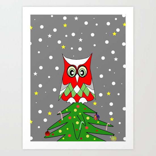Tree Top Owl Art Print