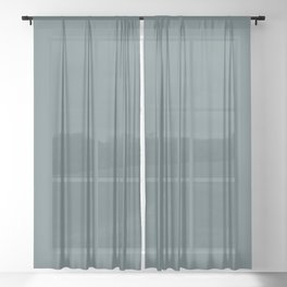 Nature Voyage Dark Aquamarine Blue Green Gray Solid Color Pairs To Sherwin Williams Riverway SW 6222 Sheer Curtain