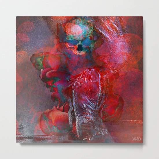 Abstract Skull Metal Print