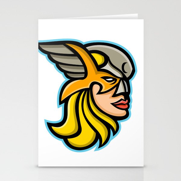 Valkyrie Warrior Mascot Stationery Cards