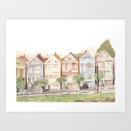 Painted Ladies on our Wedding Day Art Print