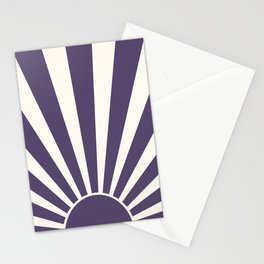 Violet retro Sun design Stationery Card
