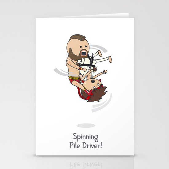 Spinning Pile Driver Stationery Cards