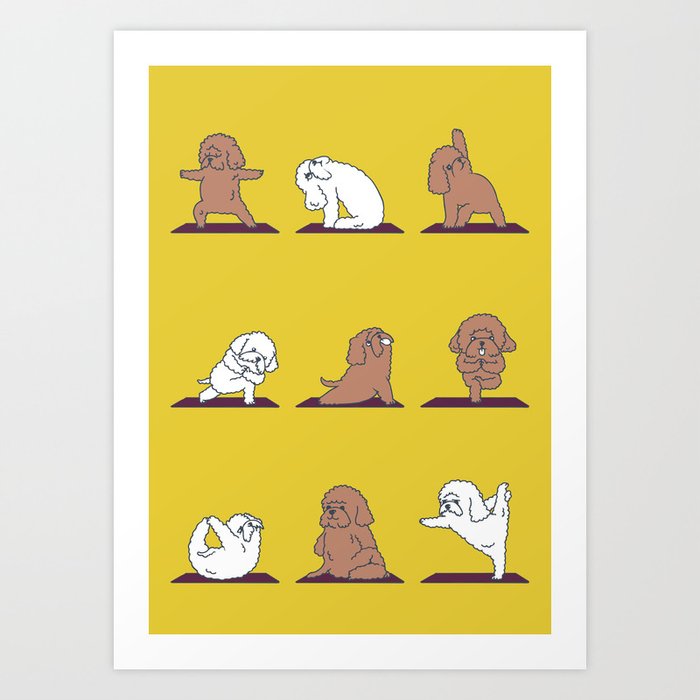 Poodle Yoga Art Print