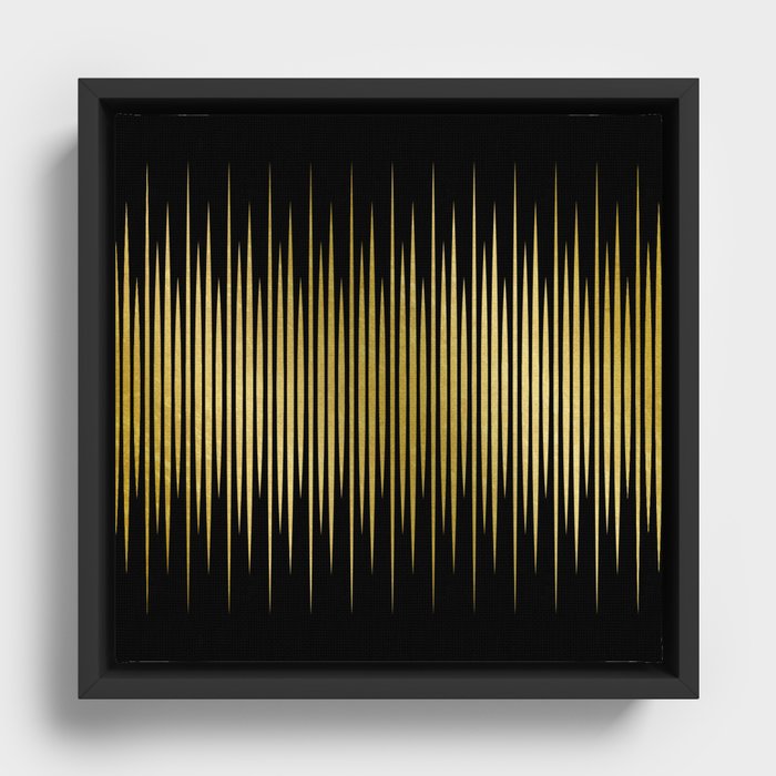 Linear Black & Gold Framed Canvas