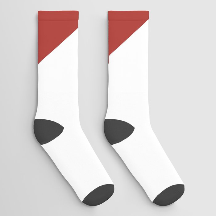 x (Maroon & White Letter) Socks