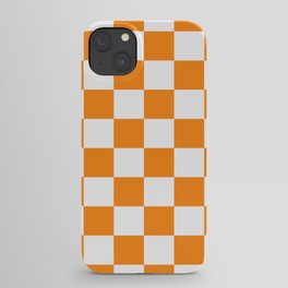 Tangerine Orange Checkerboard Pattern Palm Beach Preppy iPhone Case