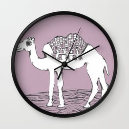 Camel in pink Wall Clock