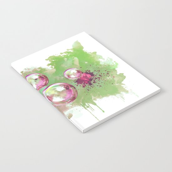 Soap bubbles in the sky watercolor painting Notebook