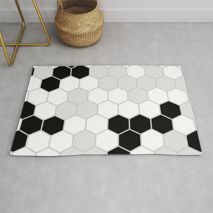 Honeycomb Pattern | Black and White Design | Minimalism Rug