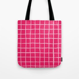 Pink on Pink Checkered Grid Tote Bag