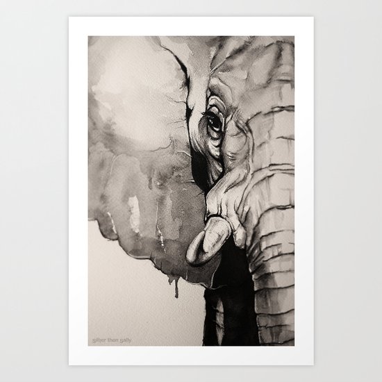 Watercolour Elephant Art Print