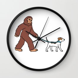 Bigfoot Sasquatch Walking Jack Russell Terrier   Wall Clock | Gifts, Gift, Dog, Jackrussellterrier, Drawing, Jackrussell, Bigfoot, Apparel, Clothing, Walking 