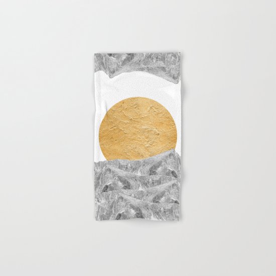 Modern Abstract - Sun and Mountains Hand & Bath Towel