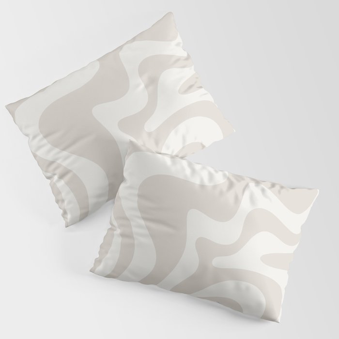 Liquid Swirl Contemporary Abstract Pattern in Mushroom Cream Pillow Sham