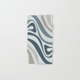 New Groove Retro Swirl Abstract Pattern in Neutral Ice Blue Grey Hand & Bath Towel