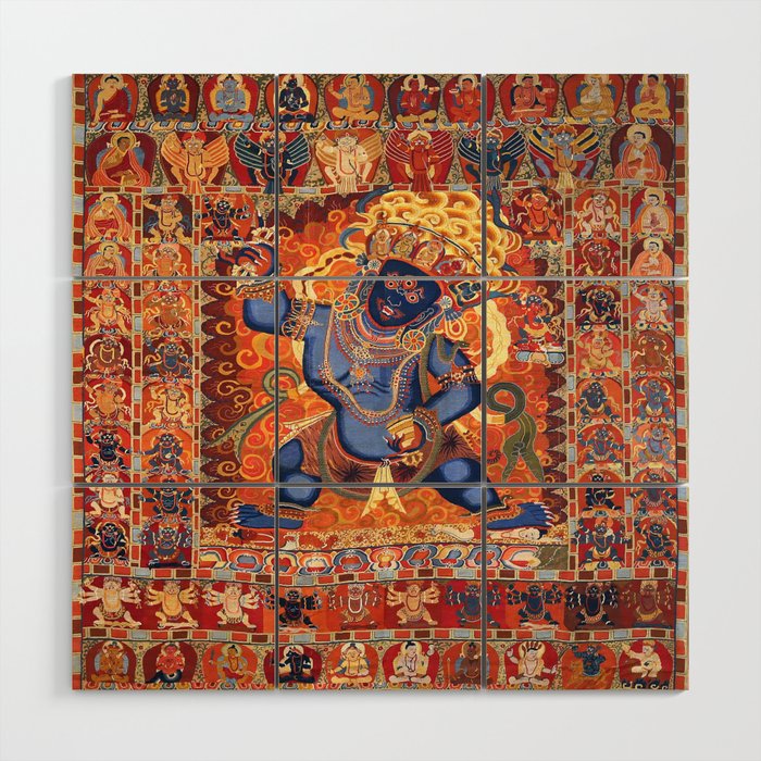 Acala The Immovable Buddhist Thangka Wood Wall Art