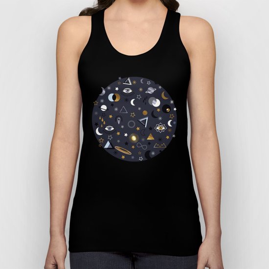 Galaxy ( gold and silver sky) Unisex Tank Top