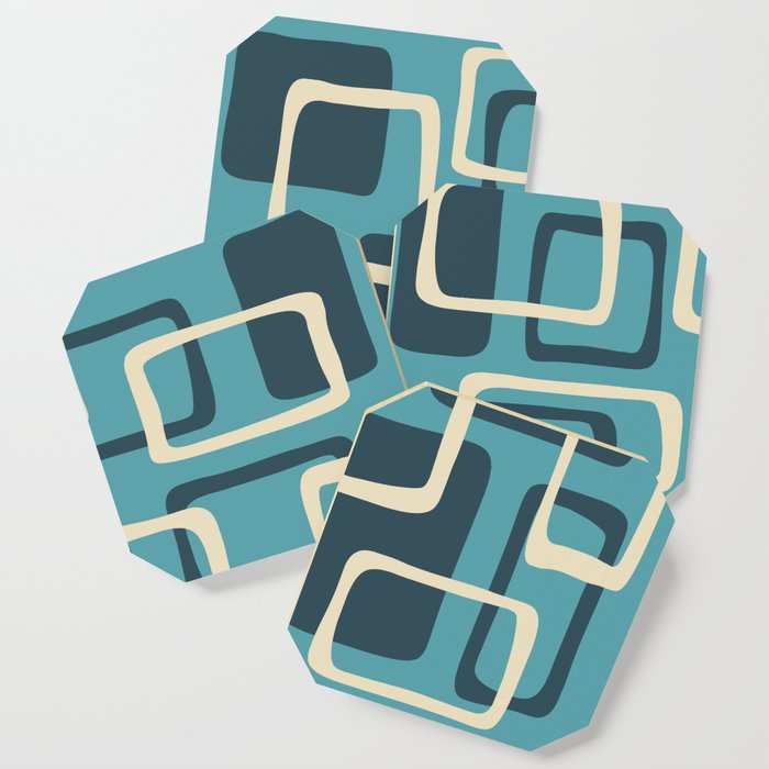 Mid Century Modern Abstract Squares Pattern 416 Coaster