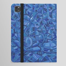 The Blues Band II very blue painting of music band iPad Folio Case