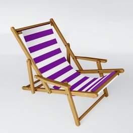 Medium Violet and White Stripes | Horizontal Medium Stripes | Sling Chair