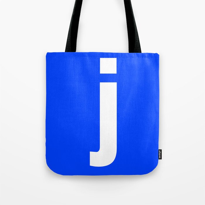 letter J (White & Blue) Tote Bag