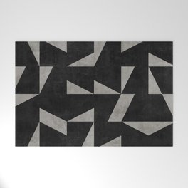 Mid-Century Modern Pattern No.12 - Black and Grey Concrete Welcome Mat