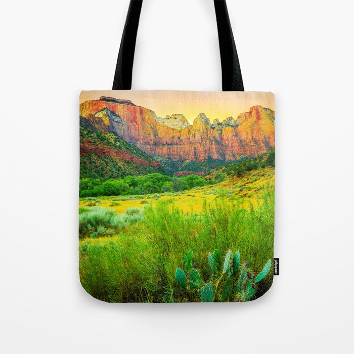Zion National Park Landscape Utah Nature Southwestern Desert Tote Bag