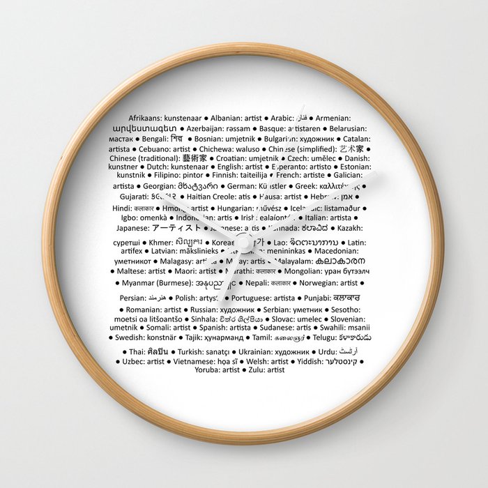 ARTIST in 91 languages Wall Clock