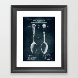 1870 - Design for spoon and fork-handles patent art Framed Art Print