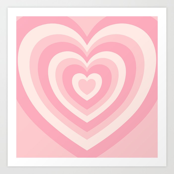 Pink Love Hearts Art Print by Simple Decor | Society6