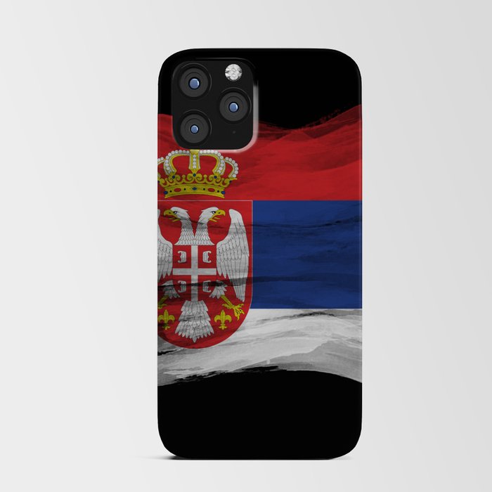 Serbia flag brush stroke, national flag iPhone Card Case