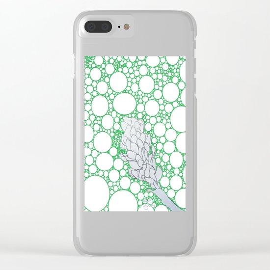 Nature Green Christmas Lights - Alpinia purpurata – Red Ginger Flower Clear iPhone Case