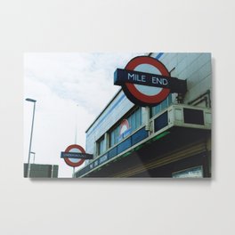 London - Mile End Metal Print | London, Typography, Photo, Tube, Architecture, Film, Vintage, Color, Mileend, Underground 