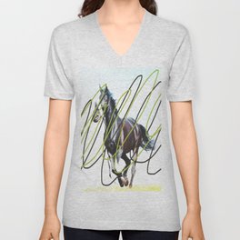  HORSE V Neck T Shirt