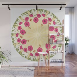 Poppy floral background  Wall Mural