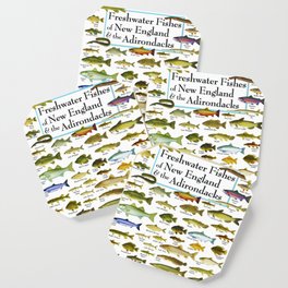 Illustrated New England and  Adirondacks Game Fish Identification Chart Coaster