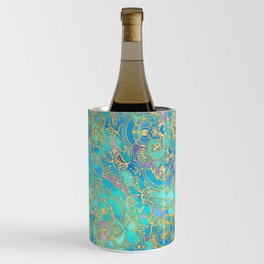 Sapphire & Jade Stained Glass Mandalas Wine Chiller