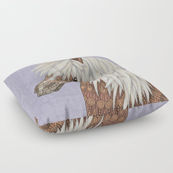 Haflinger Pony Purple Floor Pillow
