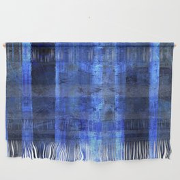 Blue Meditation - Indigo Watercolor Stripes Wall Hanging