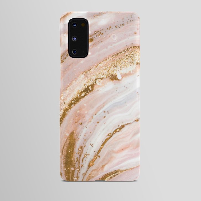Blush Pink And Gold Liquid Color  Android Case