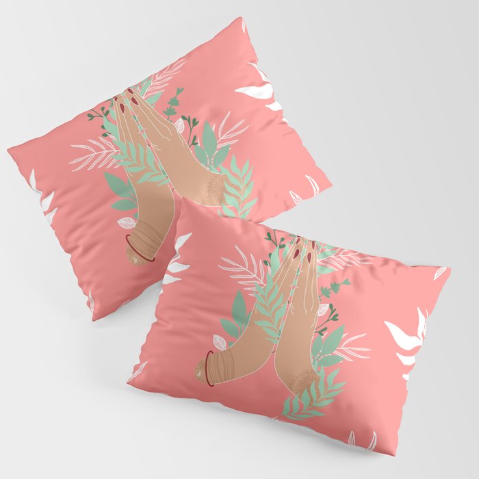 Namaste Floral Hands Pillow Sham