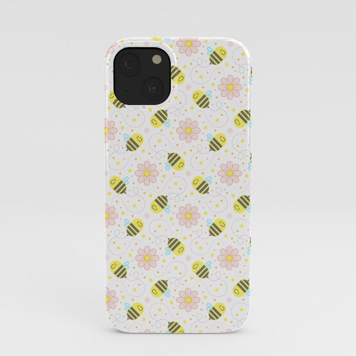Bees love Flowers - Pattern iPhone Case