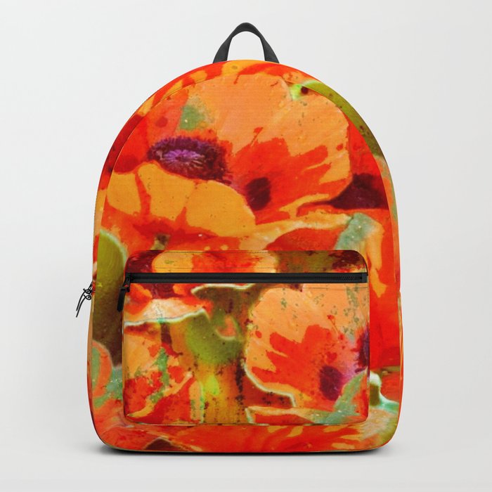 Poppy Rows Digital Art Backpack