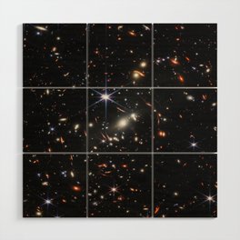 Galaxies of the Universe Webb's First Deep Field (NIRCam Image)  Wood Wall Art