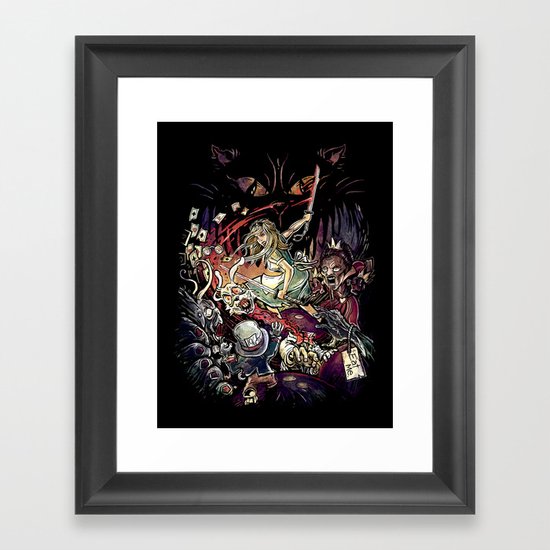 Zombies in Wonderland Framed Art Print