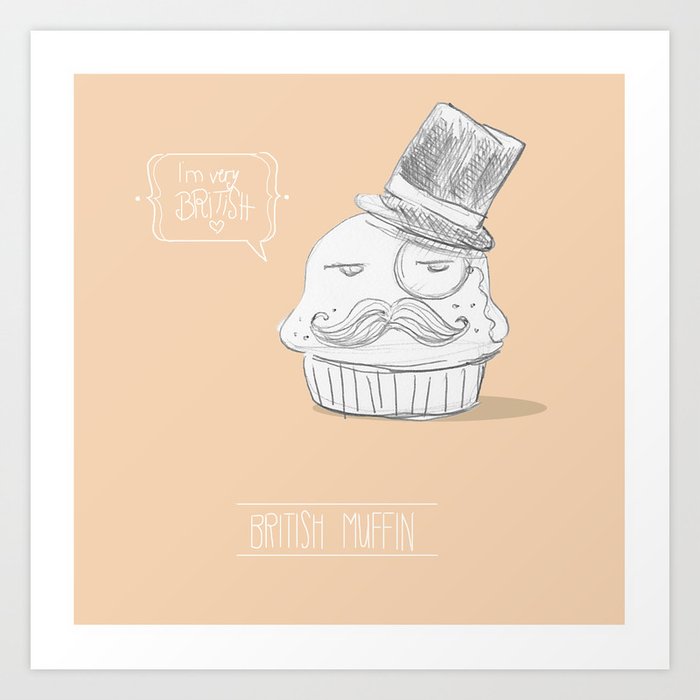 british muffin Art Print