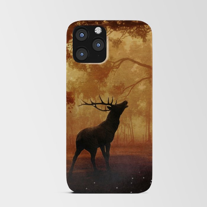 Elk in a Forest iPhone Card Case